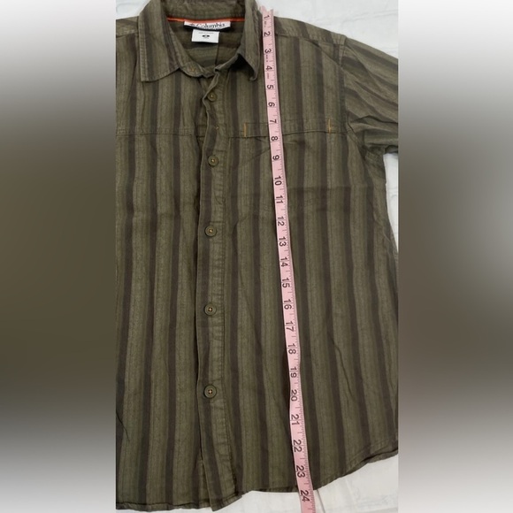 Columbia Youth Boys Longe Sleeve‎ Striped Camp Shirt Green size M Outdoors PFG - Picture 11 of 16